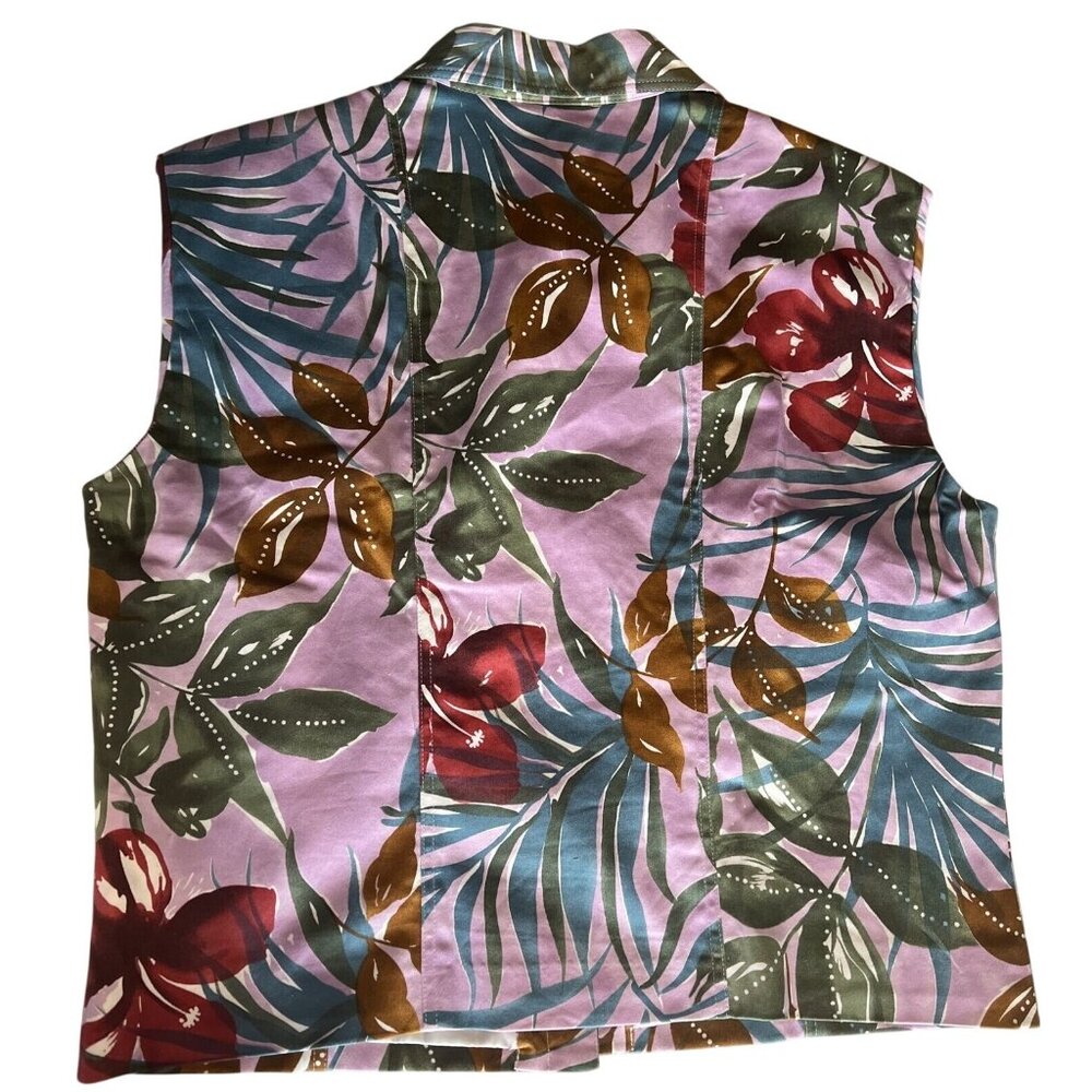 Harve Bernard by Bernard Holtzman Vintage Woman’s Floral Vest Sz 12 - Picture 5 of 5